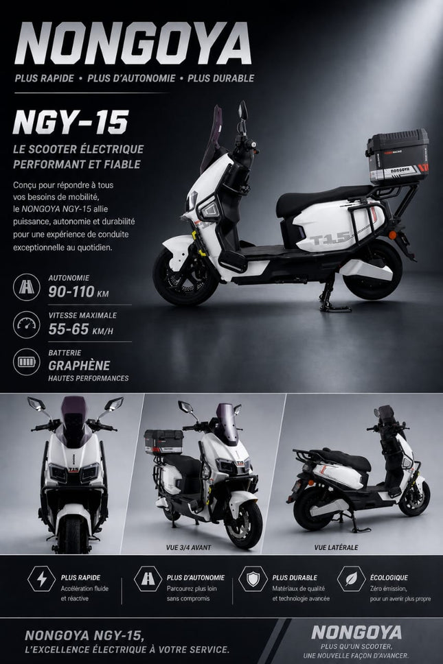 Scooter électrique NONGOYA NGY - 15 - Shop Shap Service - Scooter électrique NONGOYA NGY - 15 - Moto - Shop Shap Service - 