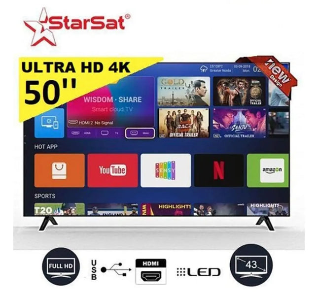 Starsat TV LED 50" Smart TV 4k Ultra HD - wifi/Android - Bluetooth - Shop Shap - Starsat TV LED 50" Smart TV 4k Ultra HD - wifi/Android - Bluetooth - Télévision - Shop Shap - 