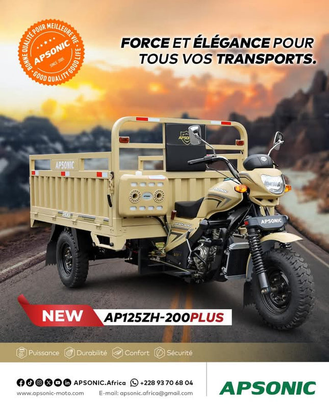 Tricycles Apsonic AP125ZH-200PLUS - Shop Shap Service - Tricycles Apsonic AP125ZH-200PLUS - Moto - Shop Shap Service - 