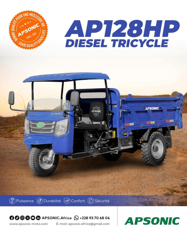 Tricycles Apsonic AP128HP DIESEL - Shop Shap Service - Tricycles Apsonic AP128HP DIESEL - Moto - Shop Shap Service - 