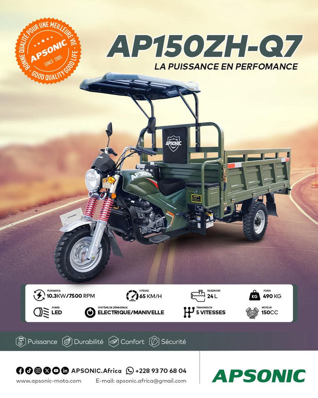 Tricycles Apsonic AP150ZH - Q7 - Shop Shap Service - Tricycles Apsonic AP150ZH - Q7 - Moto - Shop Shap Service - 